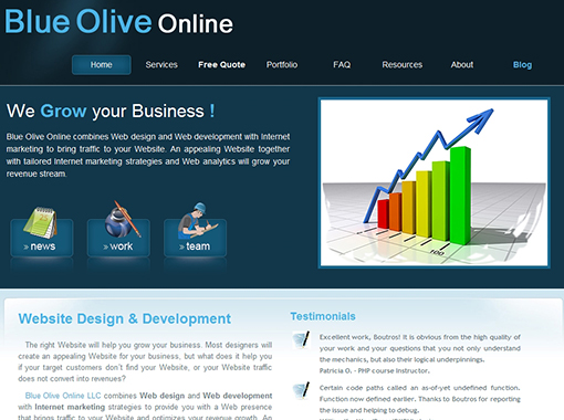 Blue Olive Online. My current company´s Website.