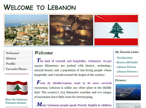 Informational Website about Lebanon.