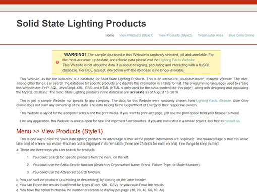 Solid State Lighting Dynamic Website.